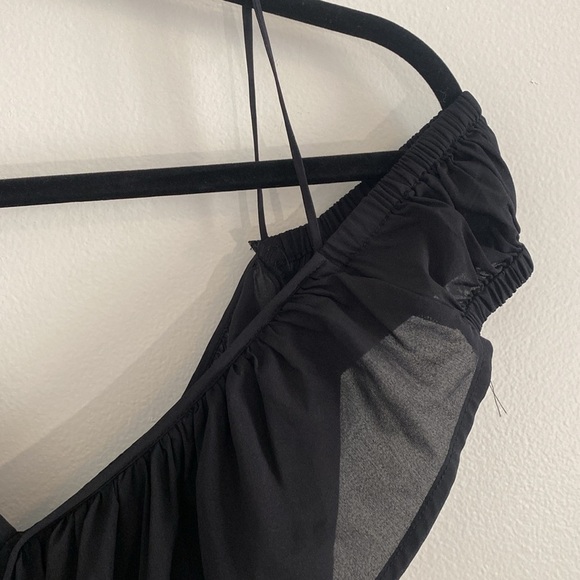 For Love & Lemons Flamenco Maxi Off the Shoulder Dress in Black Women's Small - Picture 8 of 13